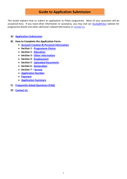 Guide to Application Submission