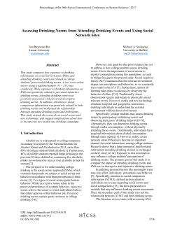 Assessing Drinking Norms from Attending Drinking Events and