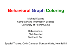 Behavioral Graph Coloring - CIS @ UPenn