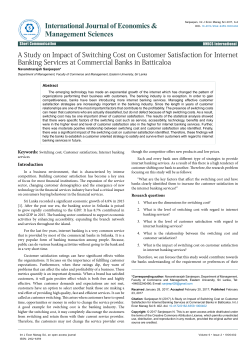 A Study on Impact of Switching Cost on Customer Satisfaction for