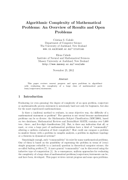 Algorithmic Complexity of Mathematical Problems