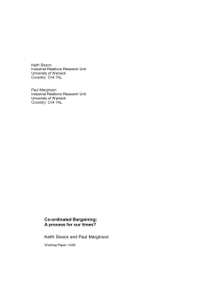 Co-ordinated Bargaining: A process for our times