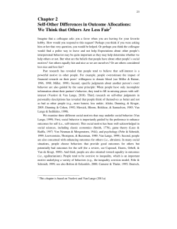 Chapter 2 Self-Other Differences in Outcome Allocations: We Think