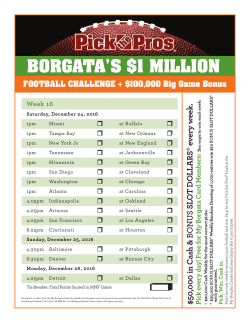 Pick the Pros - Pick Sheet