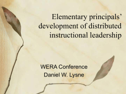 Elementary principals` development of instructional leadership
