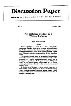Net National Product as a Welfare Indicator