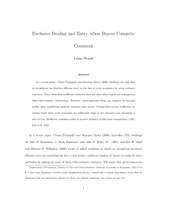 Exclusive Dealing and Entry, when Buyers Compete: Comment