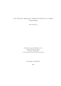 A Set Theoretic Approach to Lifting Procedures for 0,1 Integer