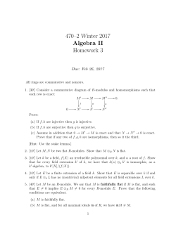 470&ndash;2 Winter 2017 Algebra II Homework 3