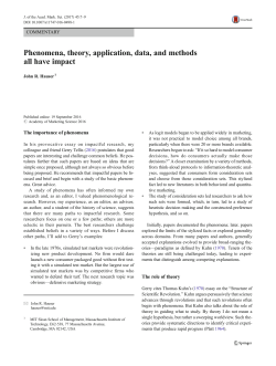 Phenomena, theory, application, data, and methods all have impact