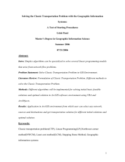 Solving the Classic Transportation Problem with Geographic