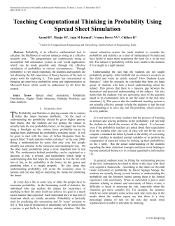Teaching Computational Thinking in Probability Using Spread Sheet