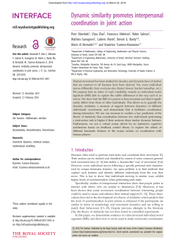 Dynamic similarity promotes interpersonal coordination in joint action