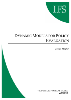 Dynamic models for policy evaluation