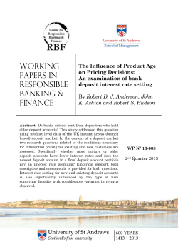 An examination of bank deposit interest rate setting