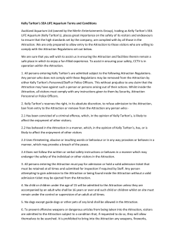 Kelly Tarlton`s SEA LIFE Aquarium Terms and Conditions Auckland