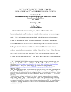 deterrence and the death penalty: risk, uncertainty, and public policy