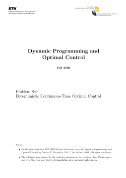 Dynamic Programming and Optimal Control