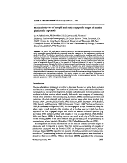 Motion behavior of nauplii and early copepodid