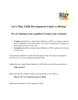 Let`s Play Child Development Center is Hiring!