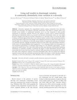 Using null models to disentangle variation in community dissimilarity