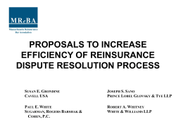 proposals to increase efficiency of reinsurance dispute resolution