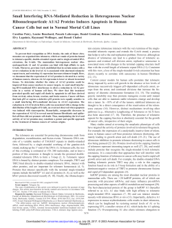 Small Interfering RNA-Mediated Reduction in