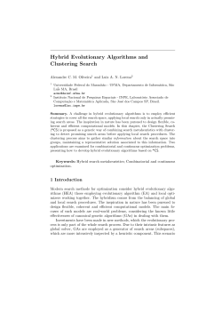 Hybrid Evolutionary Algorithms and Clustering Search - LAC