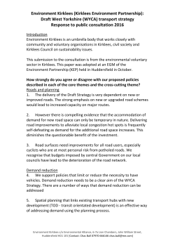 (WYCA) transport strategy Response to public