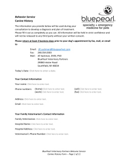 Canine History Form - Animal Behavior Consultants of Michigan