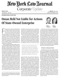 Oman Held Not Liable for Actions Of State-Owned