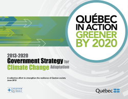 2013-2020 Government Strategy for Climate Change Adaptation