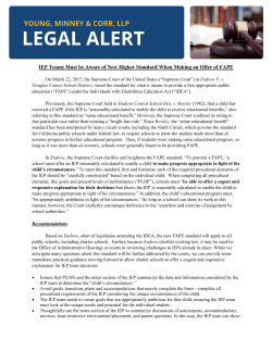 IEP Teams Must be Aware of Higher Standard When Making Offer of