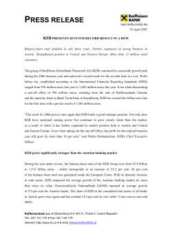 tiskov&aacute; zpr&aacute;va ~ press release