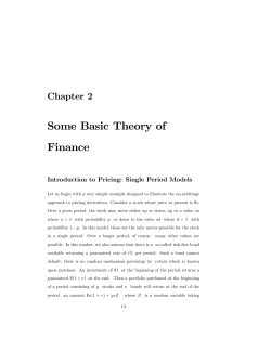 Some Basic Theory of Finance - Statistics and Actuarial Science