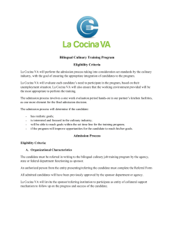 Bilingual Culinary Training Program Eligibility