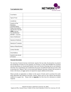 Application / Registration Form - Network Securities Limited Guernsey