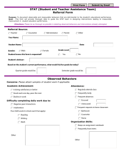 STAT (Student and Teacher Assistance Team) Referral Form
