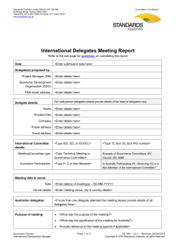 FORM - Nomination of Australian Chairperson or Convenor for