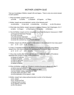 Mother Joseph Quiz