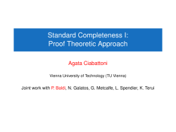 Standard Completeness I: Proof Theoretic Approach