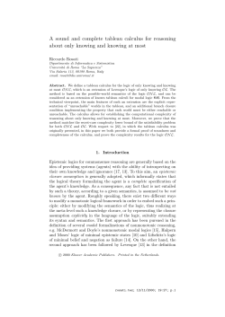 A sound and complete tableau calculus for reasoning about only