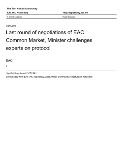 Last round of negotiations of EAC Common Market, Minister