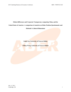 Ethical differences and Corporate Transparency comparing China