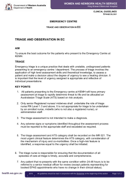 triage and observation in ec - Women and Newborn Health Service