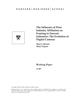The Influence of Prior Industry Affiliation on Framing in Nascent