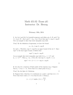 Math 431.02: Exam #1 Instructor: Dr. Herzog