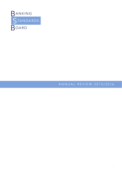 annual review 2015/2016 - Banking Standards Board