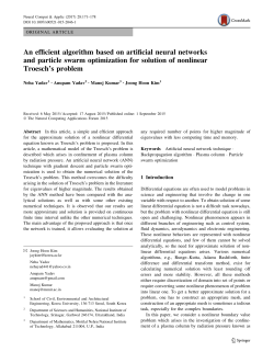 An efficient algorithm based on artificial neural networks and particle