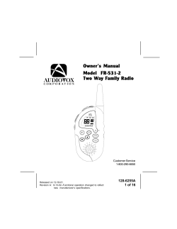 Owner`s Manual Model FR-531